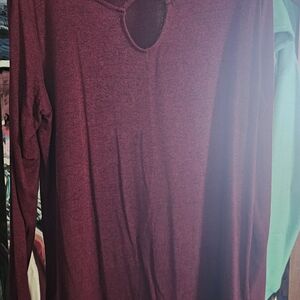 Maurices Deep Red Long Sleeve Top